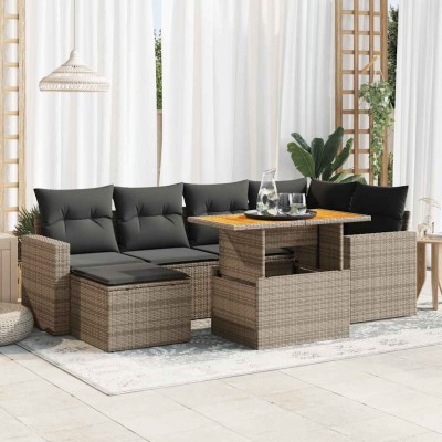 Sofa set with cushions, 7...