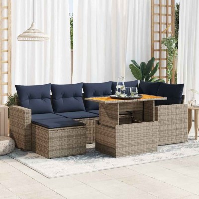 Sofa set with cushions, 7...