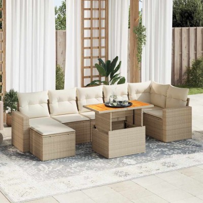 Sofa set with cushions, 8...