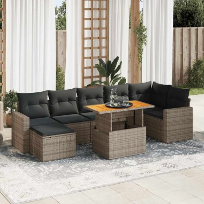 Garden set with cushions, 8...
