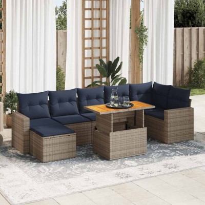Garden set with cushions, 8...