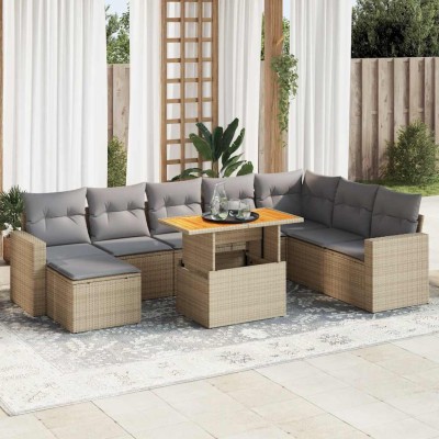 Garden set with cushions, 9...