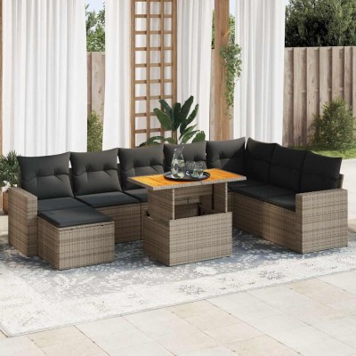 Sofa set with cushions, 9...
