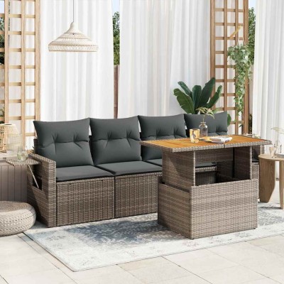 Sofa set with cushions, 5...