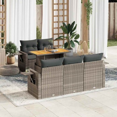 Sofa set with cushions, 6...