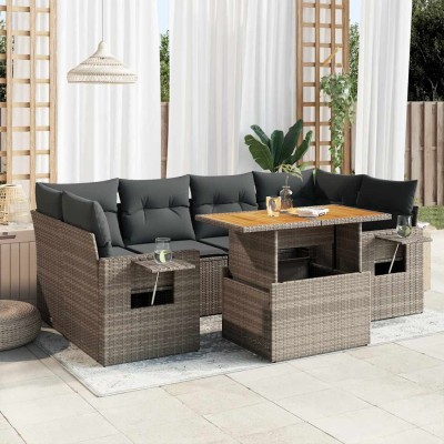 Sofa set with cushions, 7...