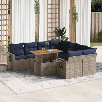 Sofa set with cushions, 9...