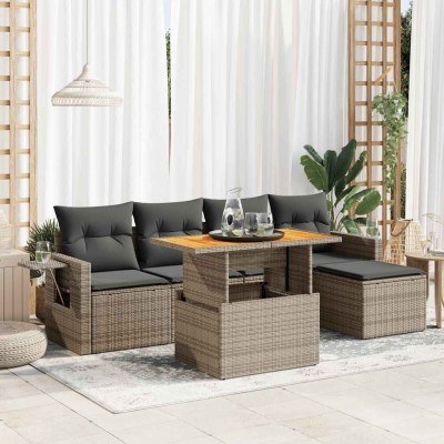 Sofa set with cushions, 6...