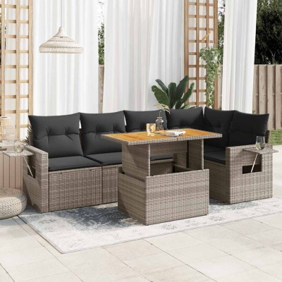 Sofa set with cushions, 6...
