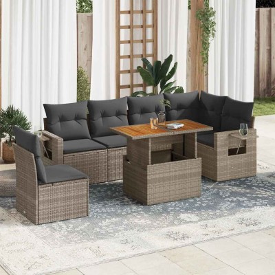 Sofa set with cushions, 7...