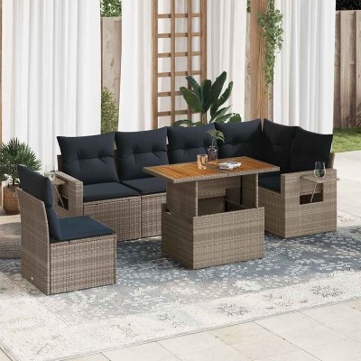 Sofa set with cushions, 7...