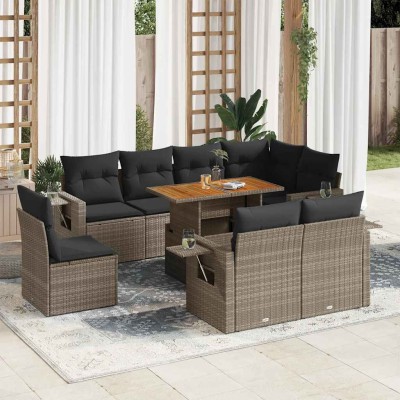 Sofa set with cushions, 9...