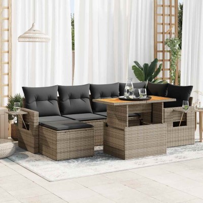 Sofa set with cushions, 7...