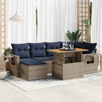 Sofa set with cushions, 7...