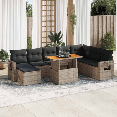 Sofa set with cushions, 9...