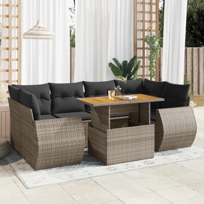 Sofa set with cushions, 7...