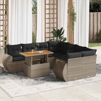 Sofa set with cushions, 9...