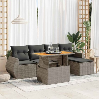 Sofa set with cushions, 6...