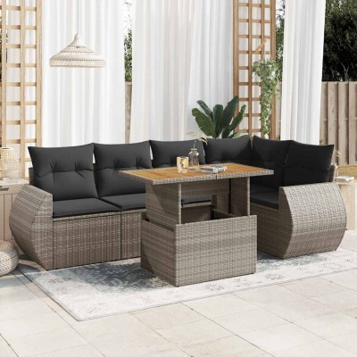 Sofa set with cushions, 6...
