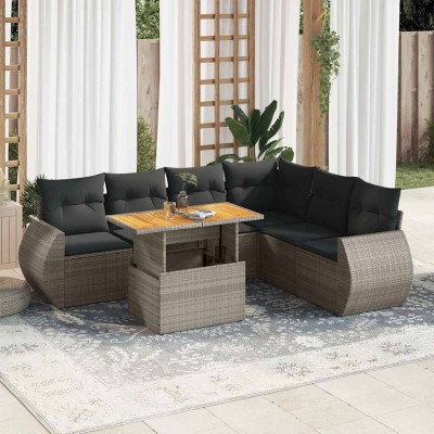 Sofa set with cushions, 7...