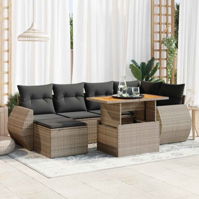 Sofa set with cushions, 7...