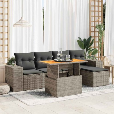 Sofa set with cushions, 6...