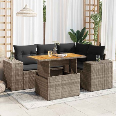 Sofa set with cushions, 5...
