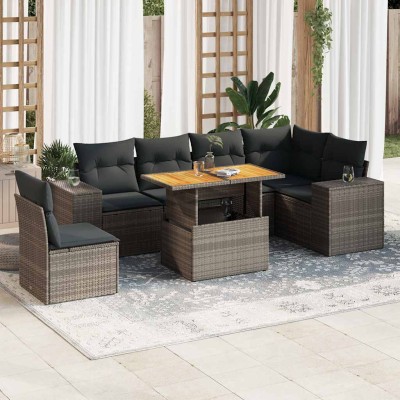 Sofa set with cushions, 7...