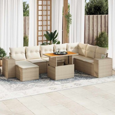 Garden set with cushions, 9...