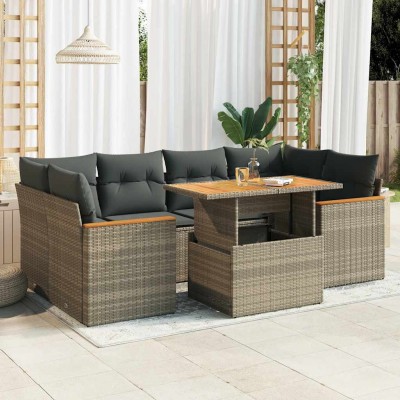 Garden set with cushions, 6...