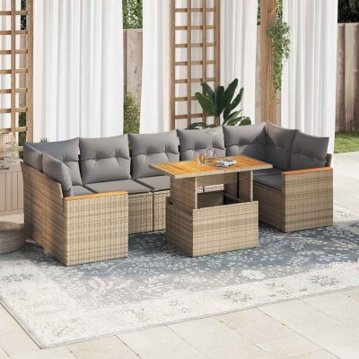 Sofa set with cushions, 8...