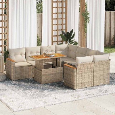 Garden set with cushions, 9...