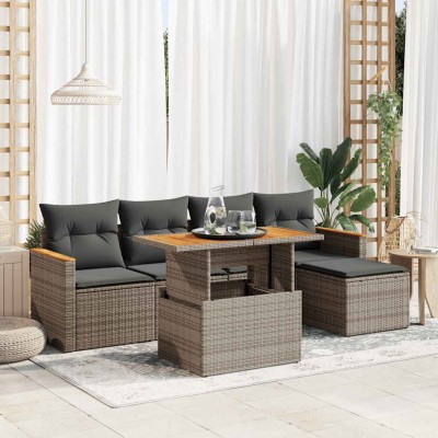 Garden set with cushions, 6...