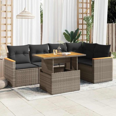 Garden set with cushions, 6...