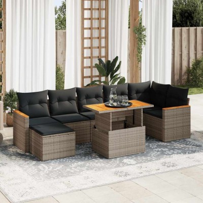 Garden set with cushions, 8...