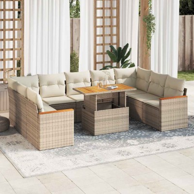 Sofa set with cushions, 10...