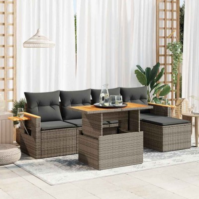 Garden set with cushions, 6...
