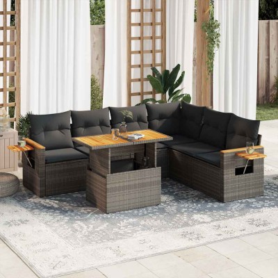 Garden set with cushions, 7...