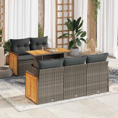Garden set with cushions, 6...