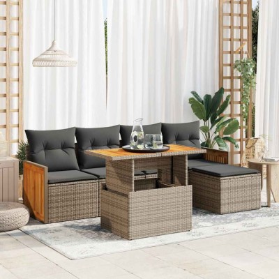 Garden set with cushions, 6...