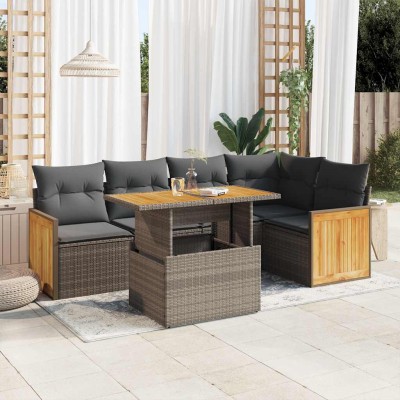 Garden set with cushions, 6...