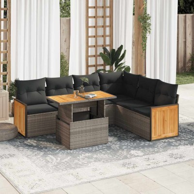 Garden set with cushions, 7...