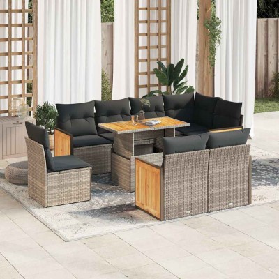 Garden set with cushions, 9...