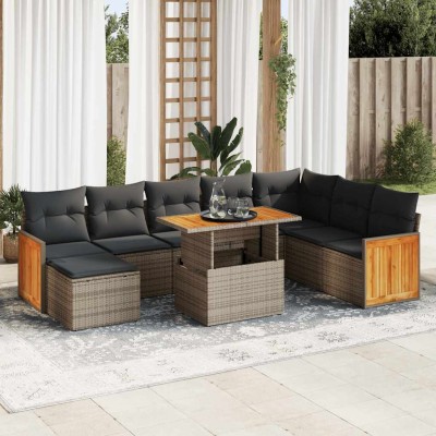 Garden set with cushions, 9...