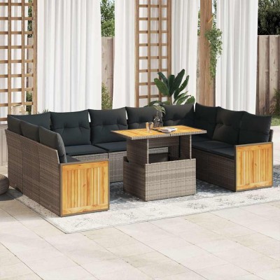 Sofa set with cushions, 10...