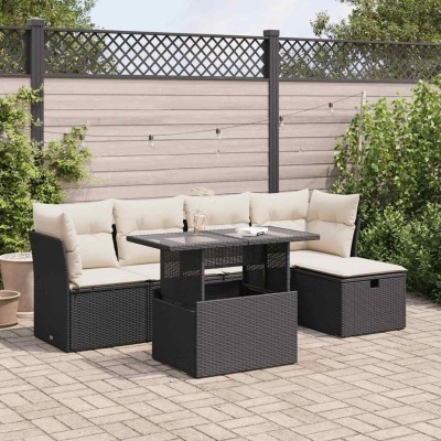 Sofa set with cushions, 6...