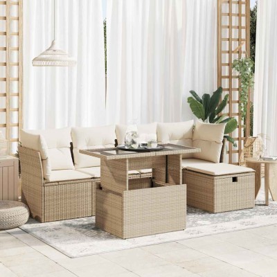 Sofa set with cushions, 6...