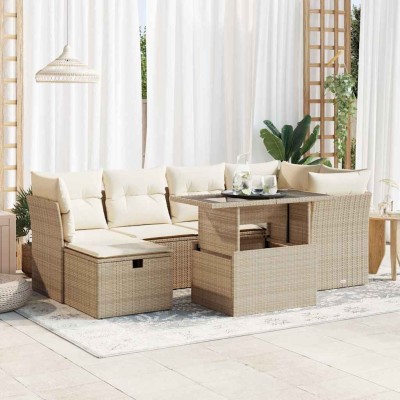 Sofa set with cushions, 7...