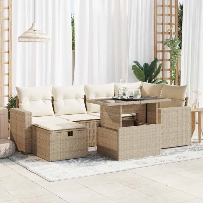 Sofa set with cushions, 7...