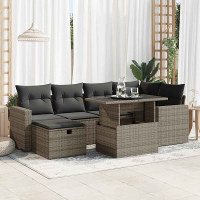Sofa set with cushions, 7...
